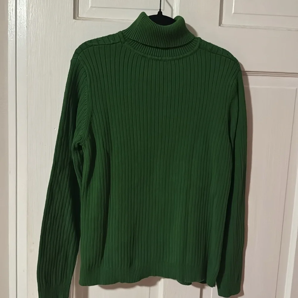 Evan Picone Women's Cable Knit Sweater Green Size Large